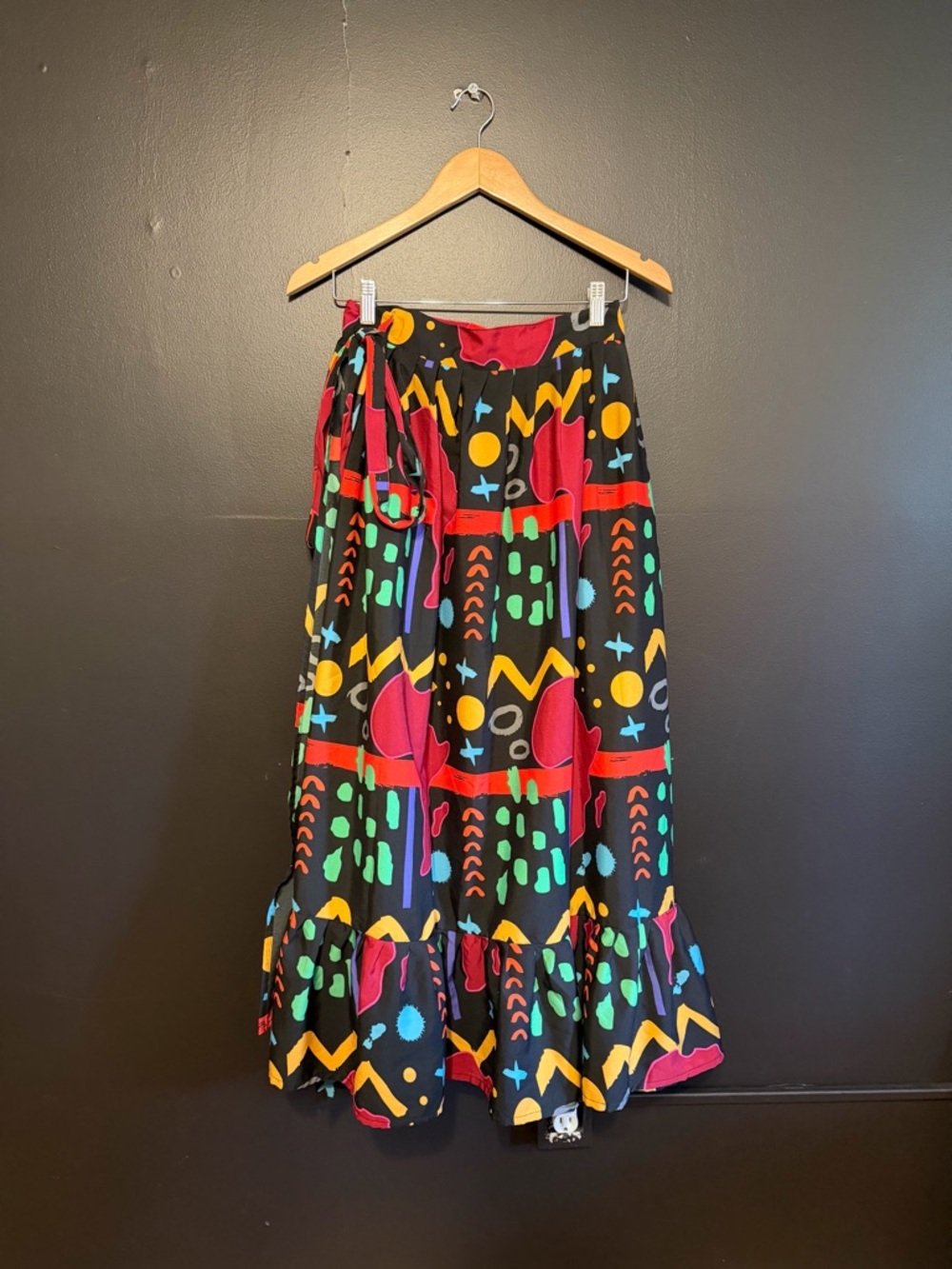 Izzy & Liv Colorful Abstract Print Wrap Skirt